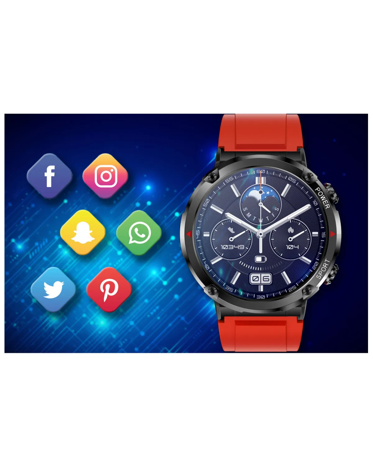 SMARTWATCH MĘSKI GRAVITY GT21-6 - BLUETOOTH CALL, DODATKOWY PASEK (sg025f)