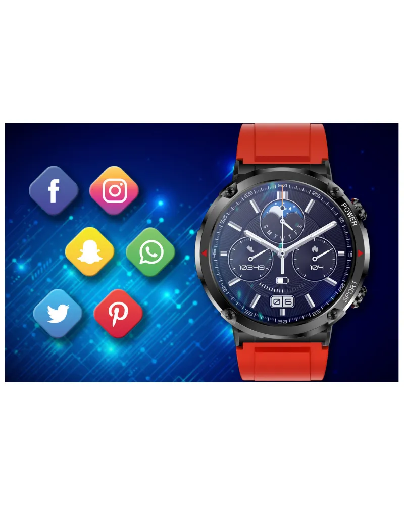 SMARTWATCH MĘSKI GRAVITY GT21-6 - BLUETOOTH CALL, DODATKOWY PASEK (sg025f)