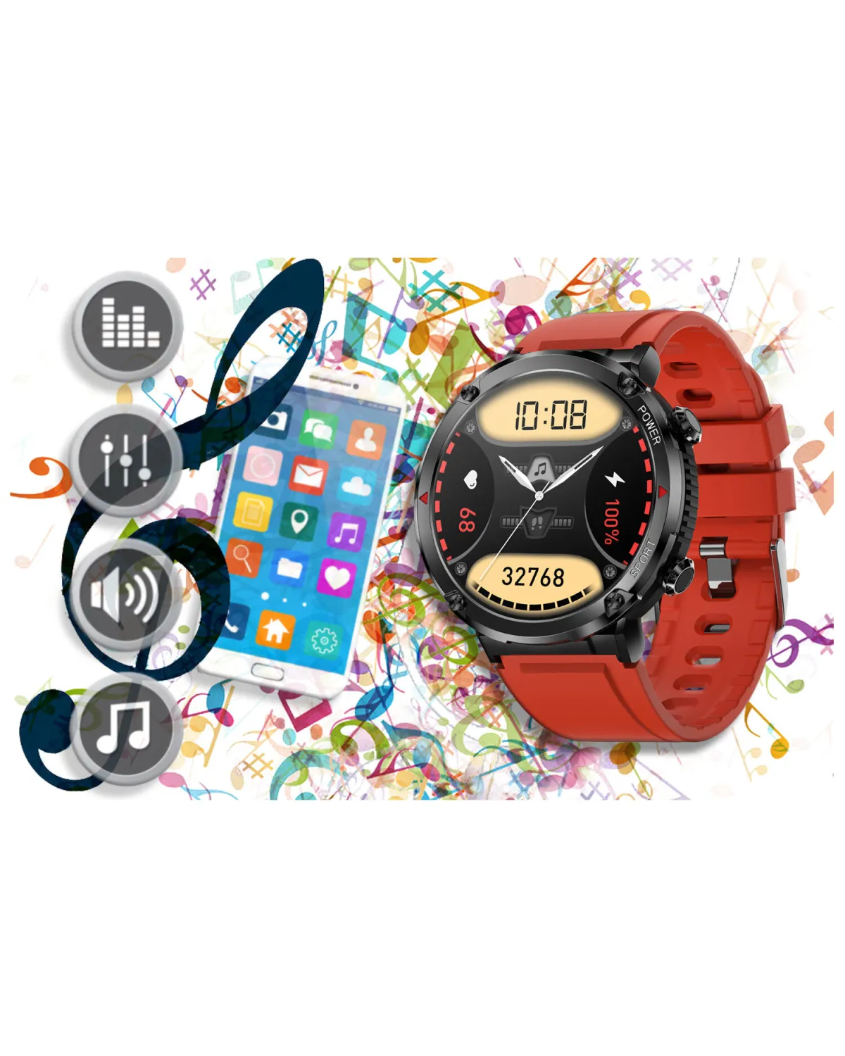 SMARTWATCH MĘSKI GRAVITY GT21-6 - BLUETOOTH CALL, DODATKOWY PASEK (sg025f)