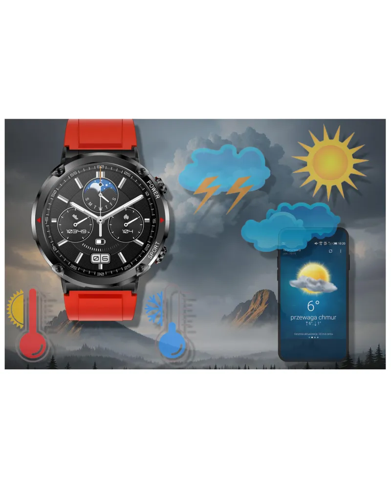 SMARTWATCH MĘSKI GRAVITY GT21-6 - BLUETOOTH CALL, DODATKOWY PASEK (sg025f)