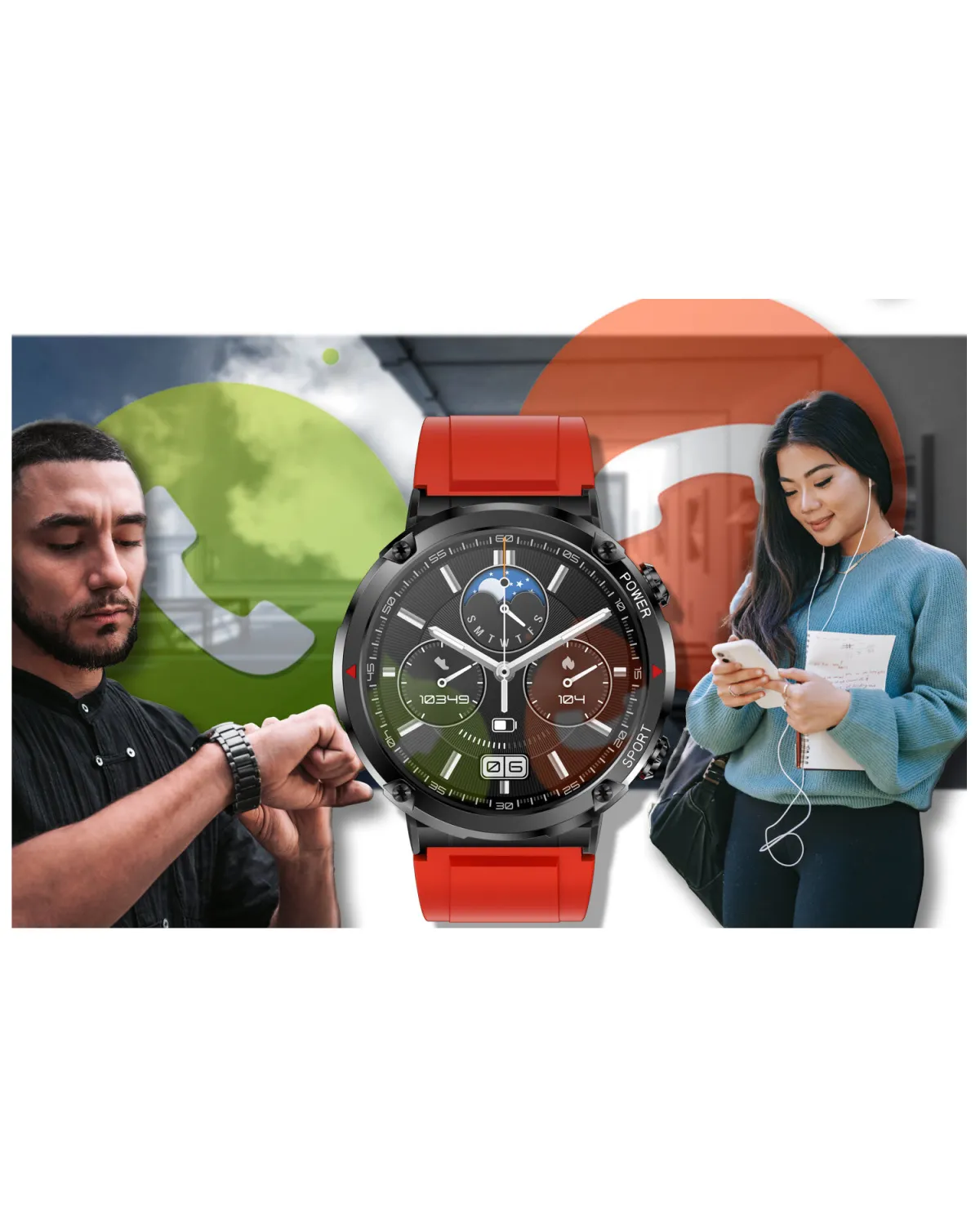 SMARTWATCH MĘSKI GRAVITY GT21-6 - BLUETOOTH CALL, DODATKOWY PASEK (sg025f)