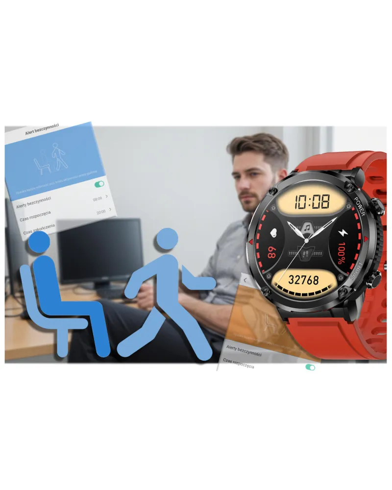 SMARTWATCH MĘSKI GRAVITY GT21-6 - BLUETOOTH CALL, DODATKOWY PASEK (sg025f)