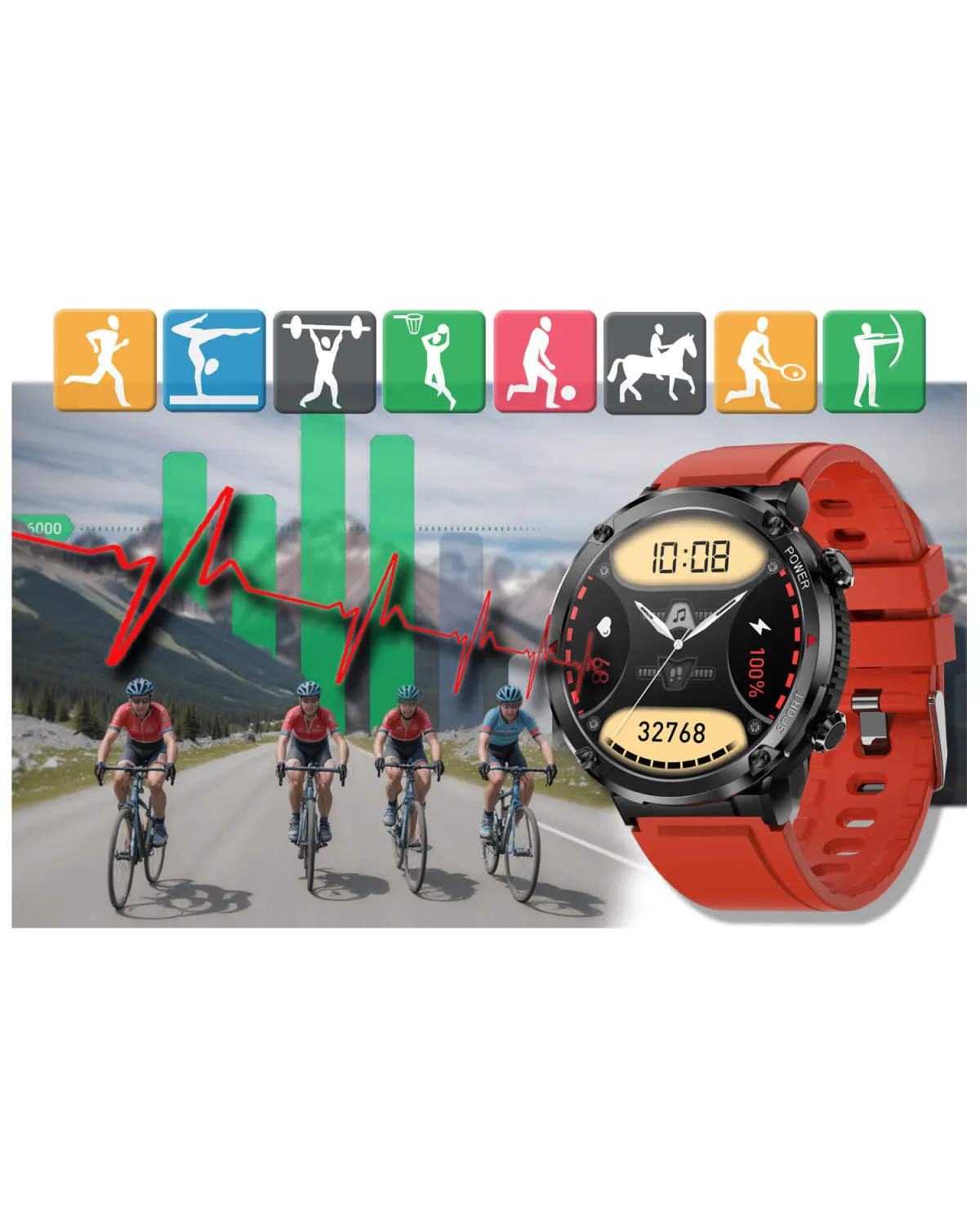 SMARTWATCH MĘSKI GRAVITY GT21-6 - BLUETOOTH CALL, DODATKOWY PASEK (sg025f)
