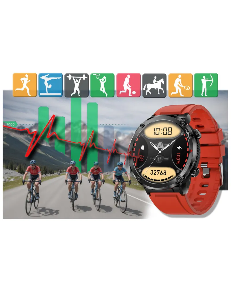 SMARTWATCH MĘSKI GRAVITY GT21-6 - BLUETOOTH CALL, DODATKOWY PASEK (sg025f)