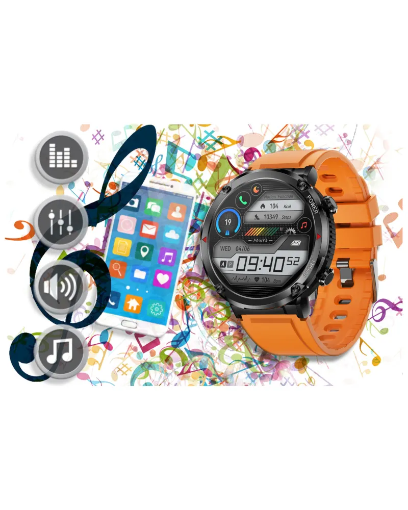 SMARTWATCH MĘSKI GRAVITY GT21-2 - BLUETOOTH CALL, DODATKOWY PASEK (sg025b)