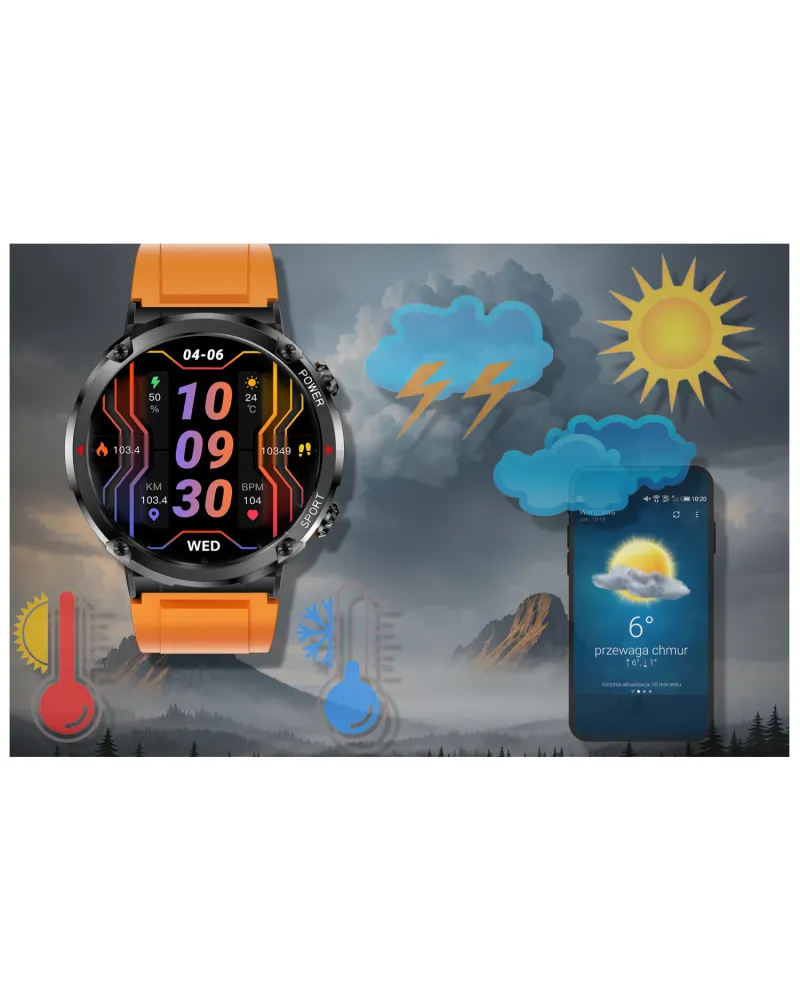 SMARTWATCH MĘSKI GRAVITY GT21-2 - BLUETOOTH CALL, DODATKOWY PASEK (sg025b)