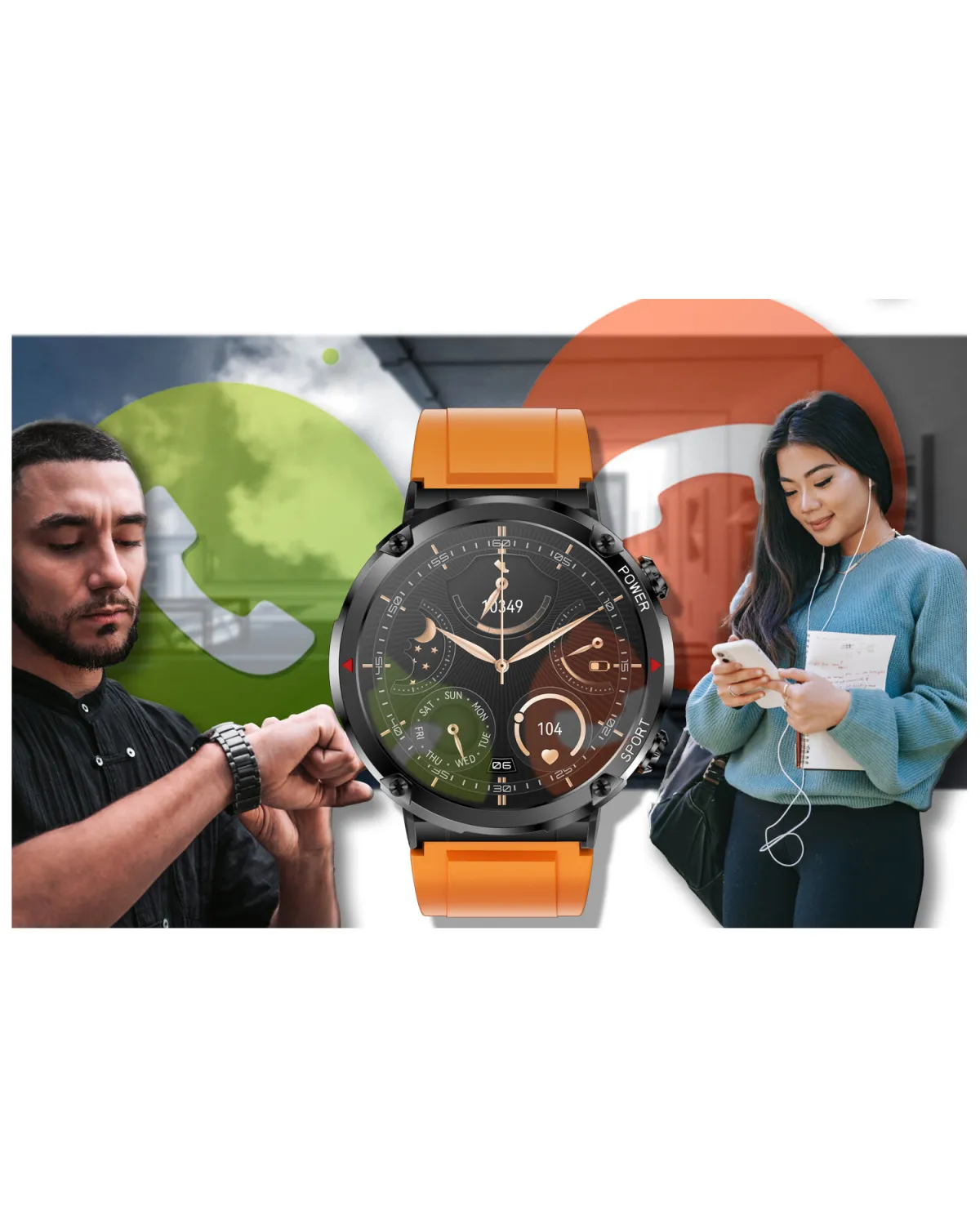SMARTWATCH MĘSKI GRAVITY GT21-2 - BLUETOOTH CALL, DODATKOWY PASEK (sg025b)
