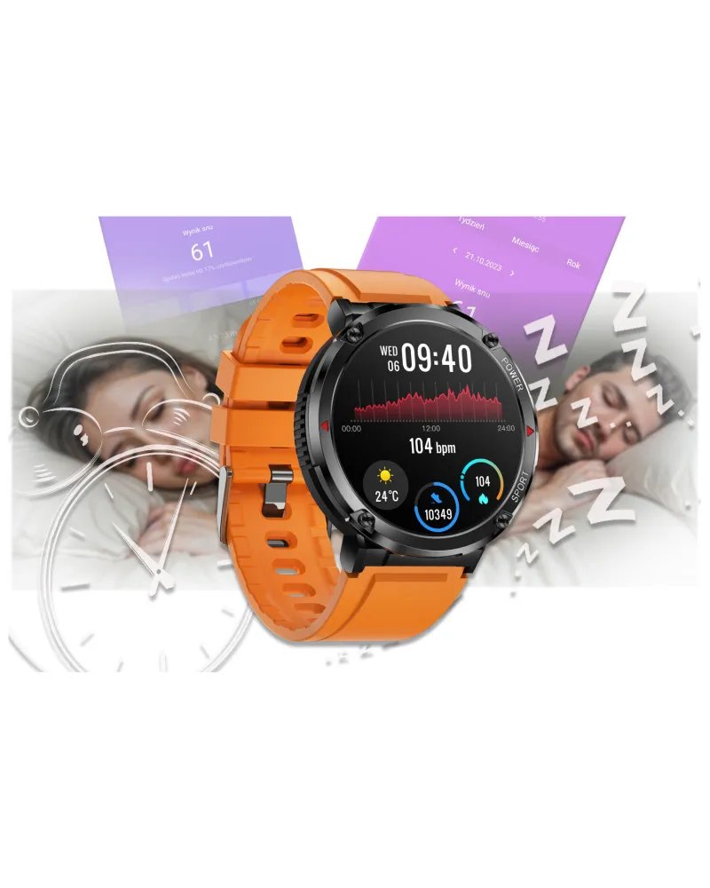 SMARTWATCH MĘSKI GRAVITY GT21-2 - BLUETOOTH CALL, DODATKOWY PASEK (sg025b)