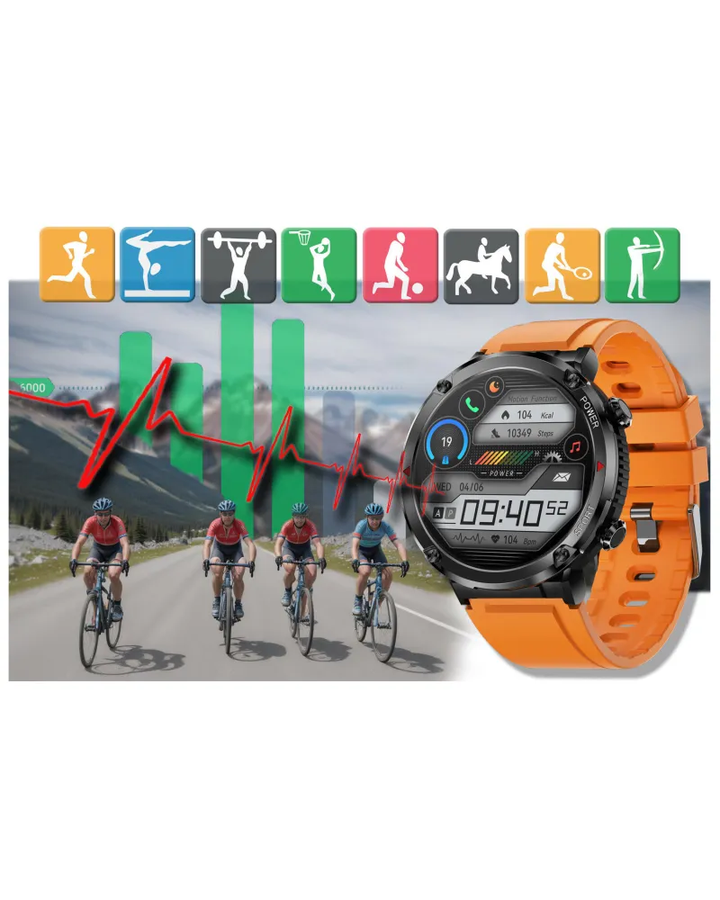 SMARTWATCH MĘSKI GRAVITY GT21-2 - BLUETOOTH CALL, DODATKOWY PASEK (sg025b)