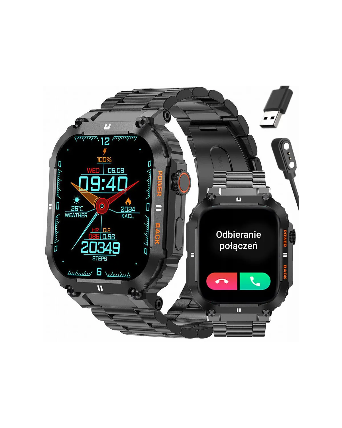 SMARTWATCH MĘSKI GRAVITY GT6-2 - WYKONYWANIE POŁĄCZEŃ, MONITOR SNU (sg020b) SMARTWATCH MĘSKI GRAVITY GT6-2 - WYKONYWANIE POŁĄCZEŃ, MONITOR SNU (sg020b)