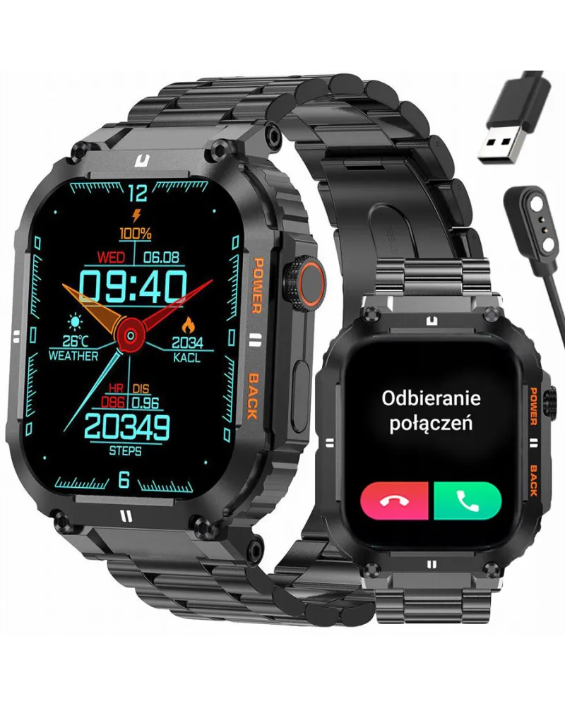 SMARTWATCH MĘSKI GRAVITY GT6-2 - WYKONYWANIE POŁĄCZEŃ, MONITOR SNU (sg020b) SMARTWATCH MĘSKI GRAVITY GT6-2 - WYKONYWANIE POŁĄCZEŃ, MONITOR SNU (sg020b)