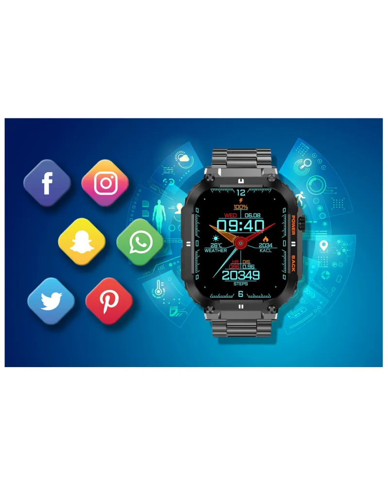 SMARTWATCH MĘSKI GRAVITY GT6-2 - WYKONYWANIE POŁĄCZEŃ, MONITOR SNU (sg020b) SMARTWATCH MĘSKI GRAVITY GT6-2 - WYKONYWANIE POŁĄCZEŃ, MONITOR SNU (sg020b)