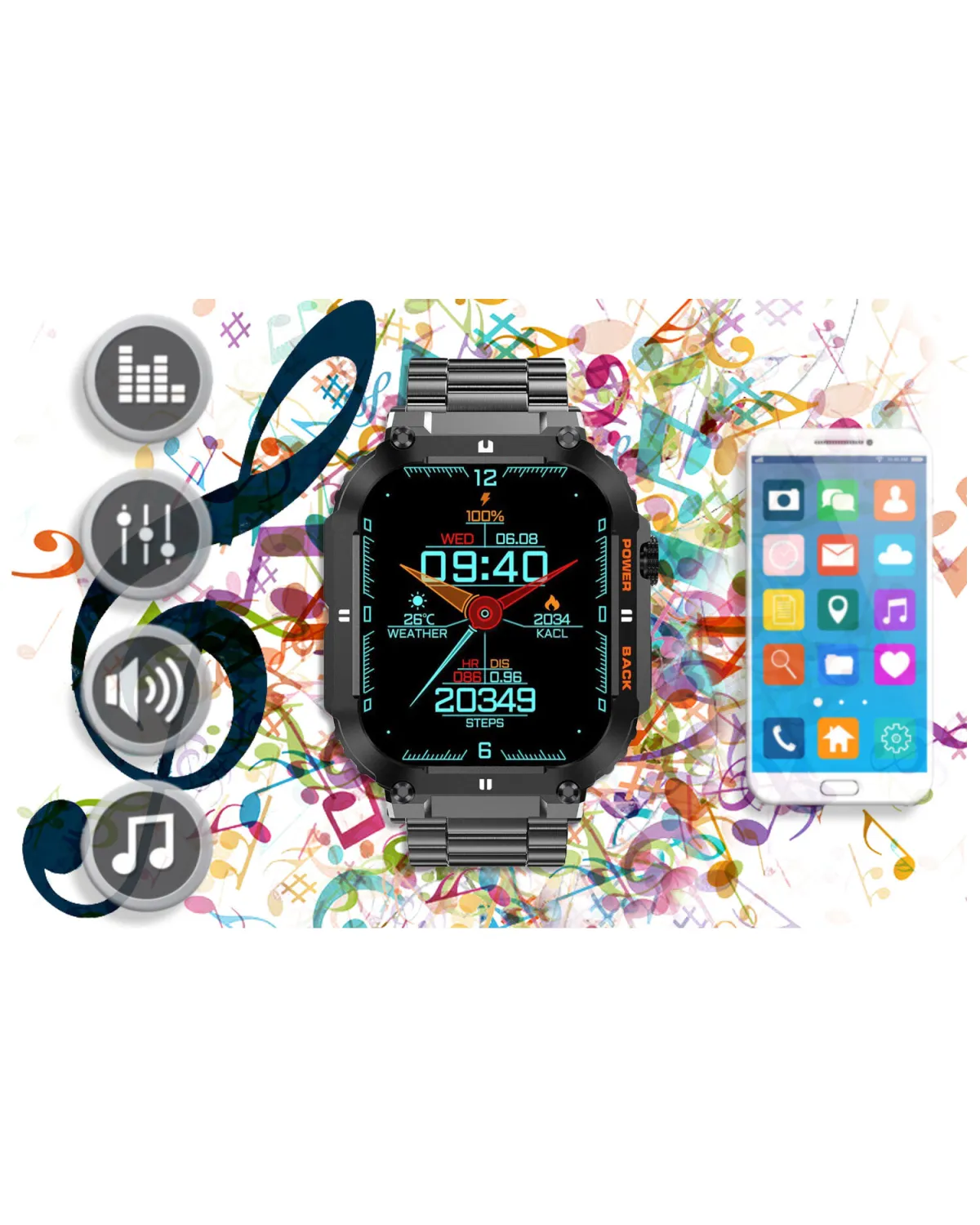 SMARTWATCH MĘSKI GRAVITY GT6-2 - WYKONYWANIE POŁĄCZEŃ, MONITOR SNU (sg020b) SMARTWATCH MĘSKI GRAVITY GT6-2 - WYKONYWANIE POŁĄCZEŃ, MONITOR SNU (sg020b)