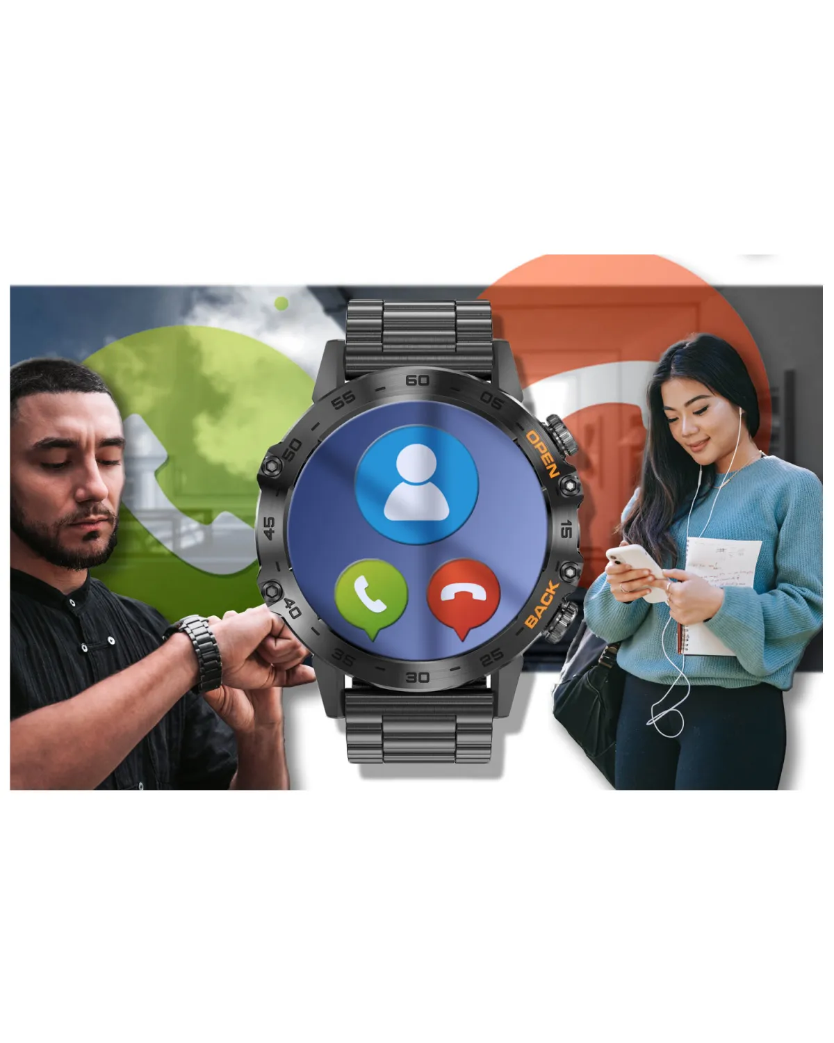 SMARTWATCH MĘSKI GRAVITY GT9-2 - WYKONYWANIE POŁĄCZEŃ, CIŚNIENIOMIERZ (sg021b)