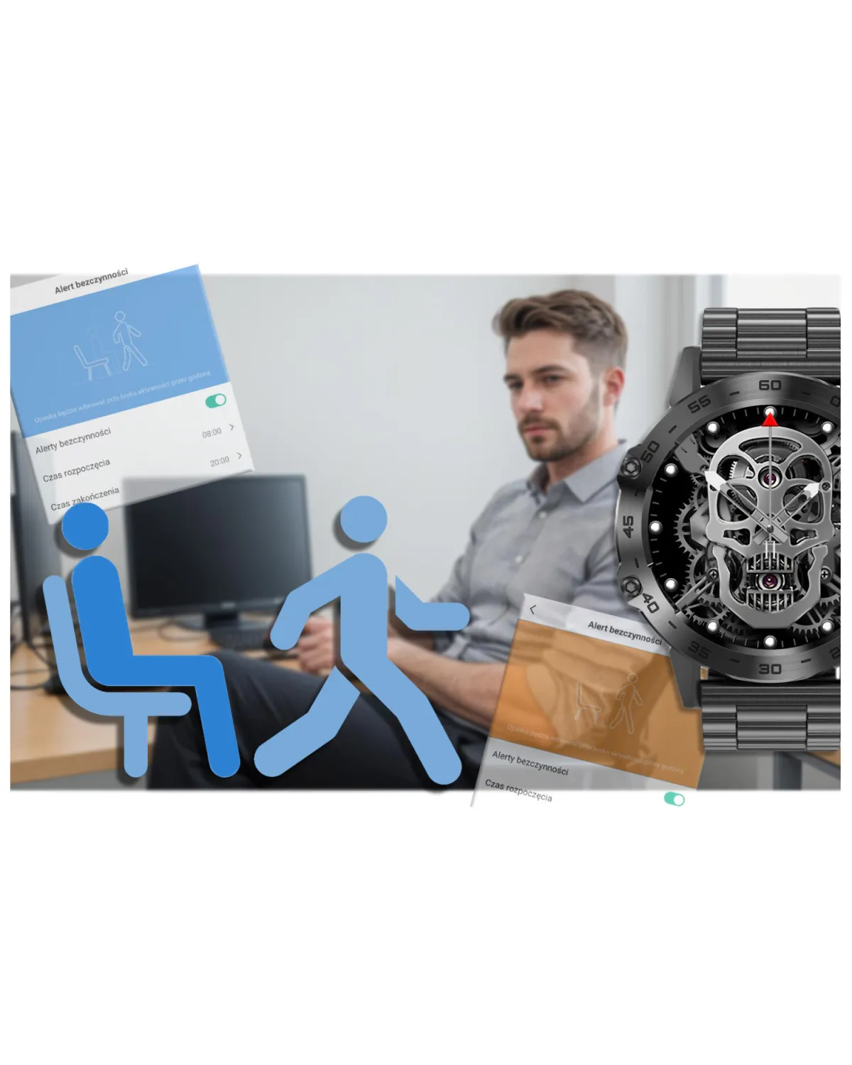 SMARTWATCH MĘSKI GRAVITY GT9-2 - WYKONYWANIE POŁĄCZEŃ, CIŚNIENIOMIERZ (sg021b)