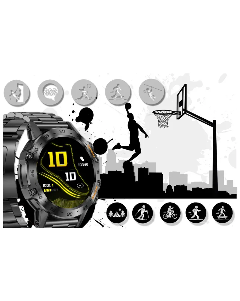 SMARTWATCH MĘSKI GRAVITY GT9-2 - WYKONYWANIE POŁĄCZEŃ, CIŚNIENIOMIERZ (sg021b)