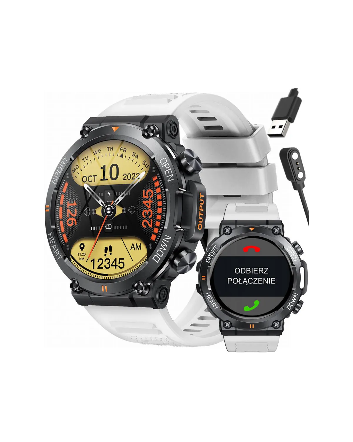 SMARTWATCH MĘSKI GRAVITY GT7-6 PRO - WYKONYWANIE POŁĄCZEŃ, PULSOKSYMETR (sg018f)