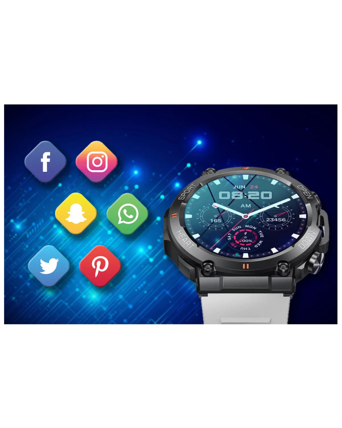 SMARTWATCH MĘSKI GRAVITY GT7-6 PRO - WYKONYWANIE POŁĄCZEŃ, PULSOKSYMETR (sg018f)