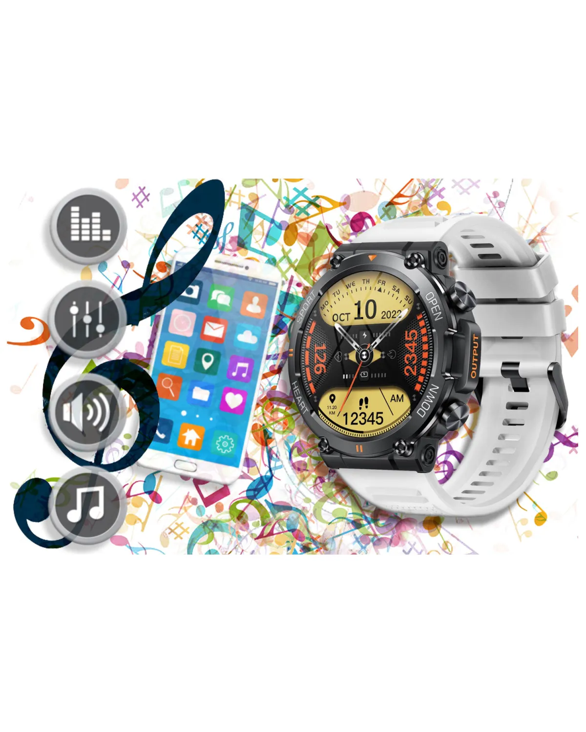 SMARTWATCH MĘSKI GRAVITY GT7-6 PRO - WYKONYWANIE POŁĄCZEŃ, PULSOKSYMETR (sg018f)
