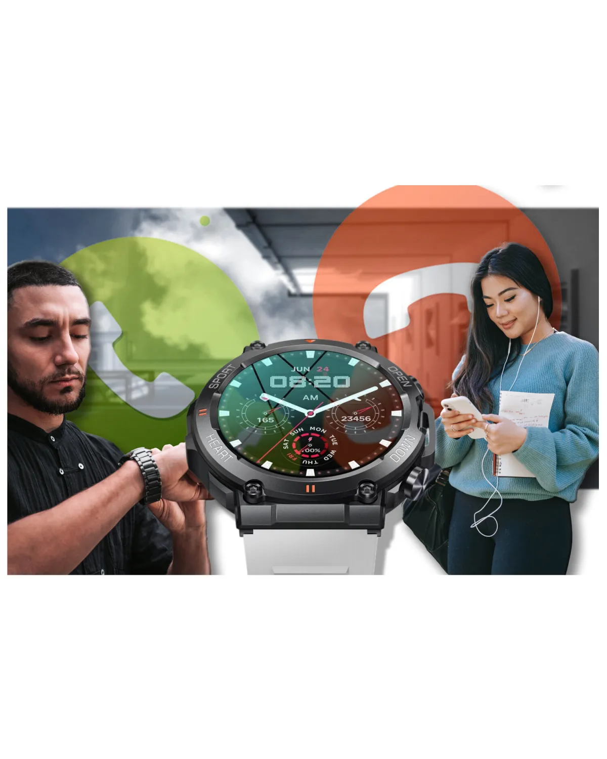 SMARTWATCH MĘSKI GRAVITY GT7-6 PRO - WYKONYWANIE POŁĄCZEŃ, PULSOKSYMETR (sg018f)