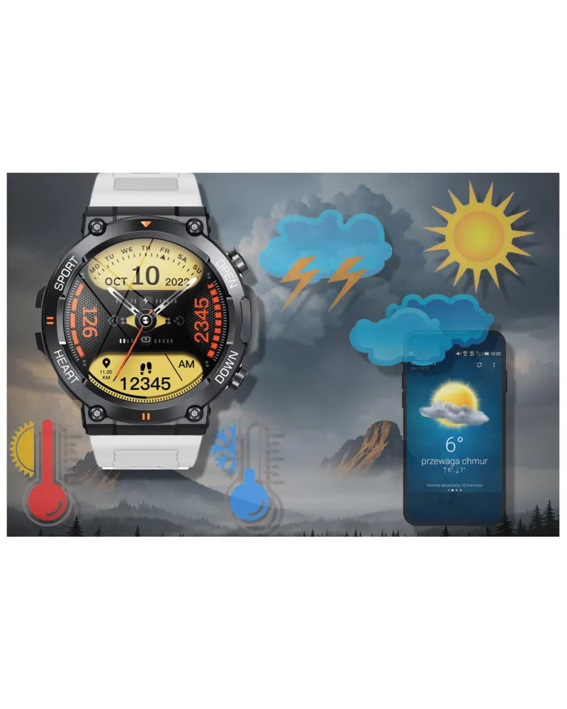 SMARTWATCH MĘSKI GRAVITY GT7-6 PRO - WYKONYWANIE POŁĄCZEŃ, PULSOKSYMETR (sg018f)