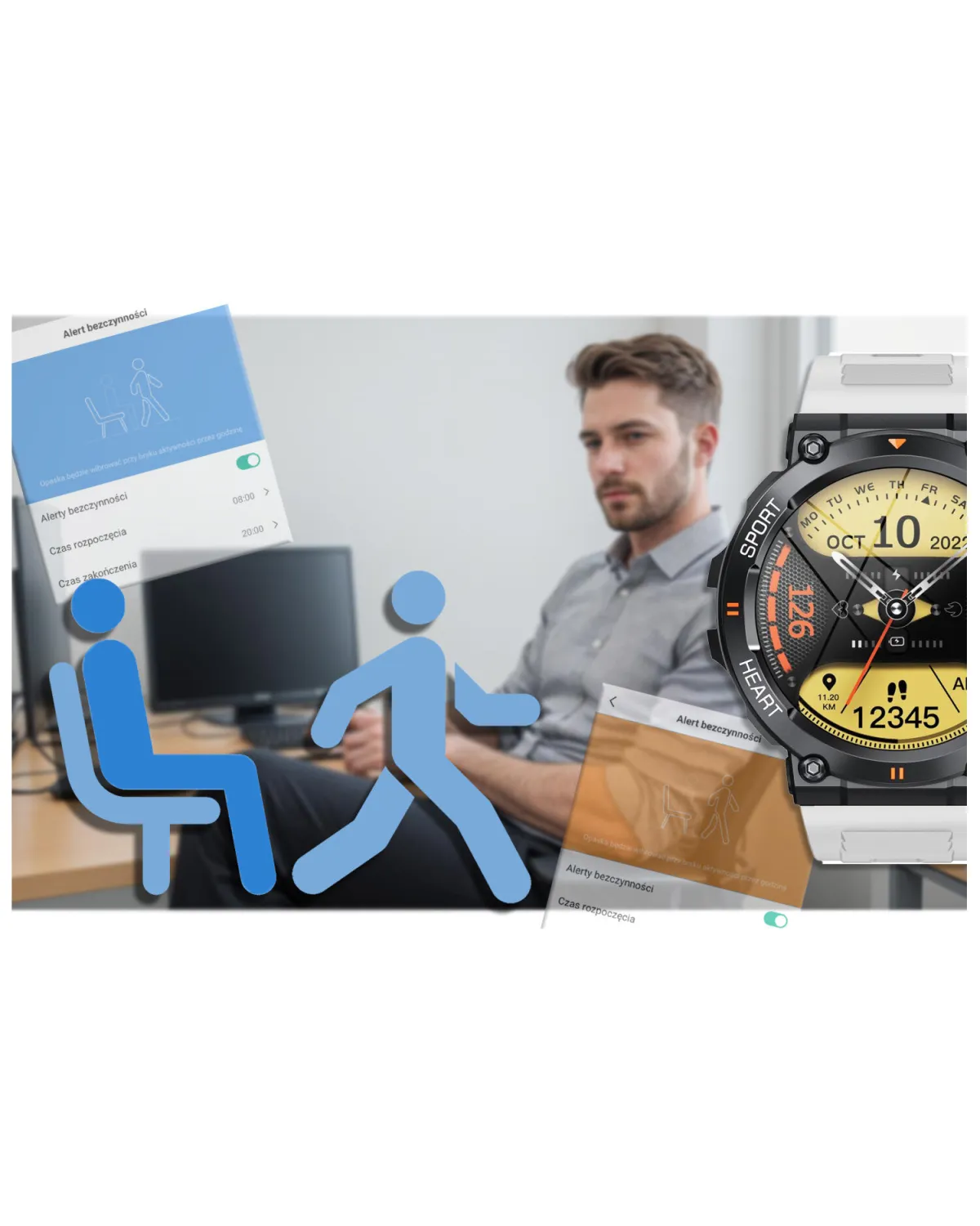 SMARTWATCH MĘSKI GRAVITY GT7-6 PRO - WYKONYWANIE POŁĄCZEŃ, PULSOKSYMETR (sg018f)