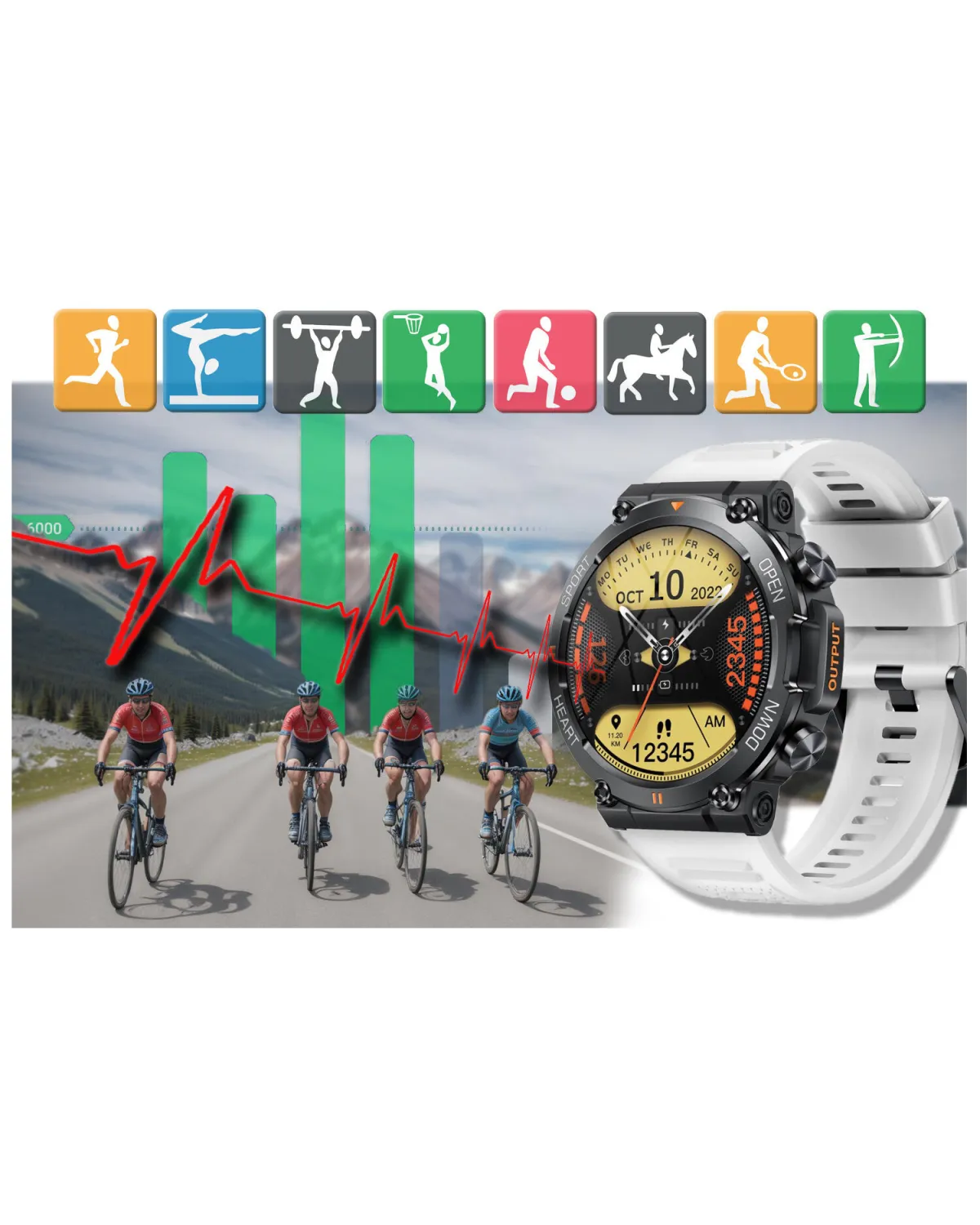 SMARTWATCH MĘSKI GRAVITY GT7-6 PRO - WYKONYWANIE POŁĄCZEŃ, PULSOKSYMETR (sg018f)