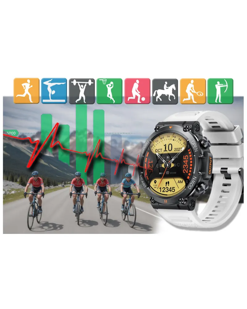 SMARTWATCH MĘSKI GRAVITY GT7-6 PRO - WYKONYWANIE POŁĄCZEŃ, PULSOKSYMETR (sg018f)