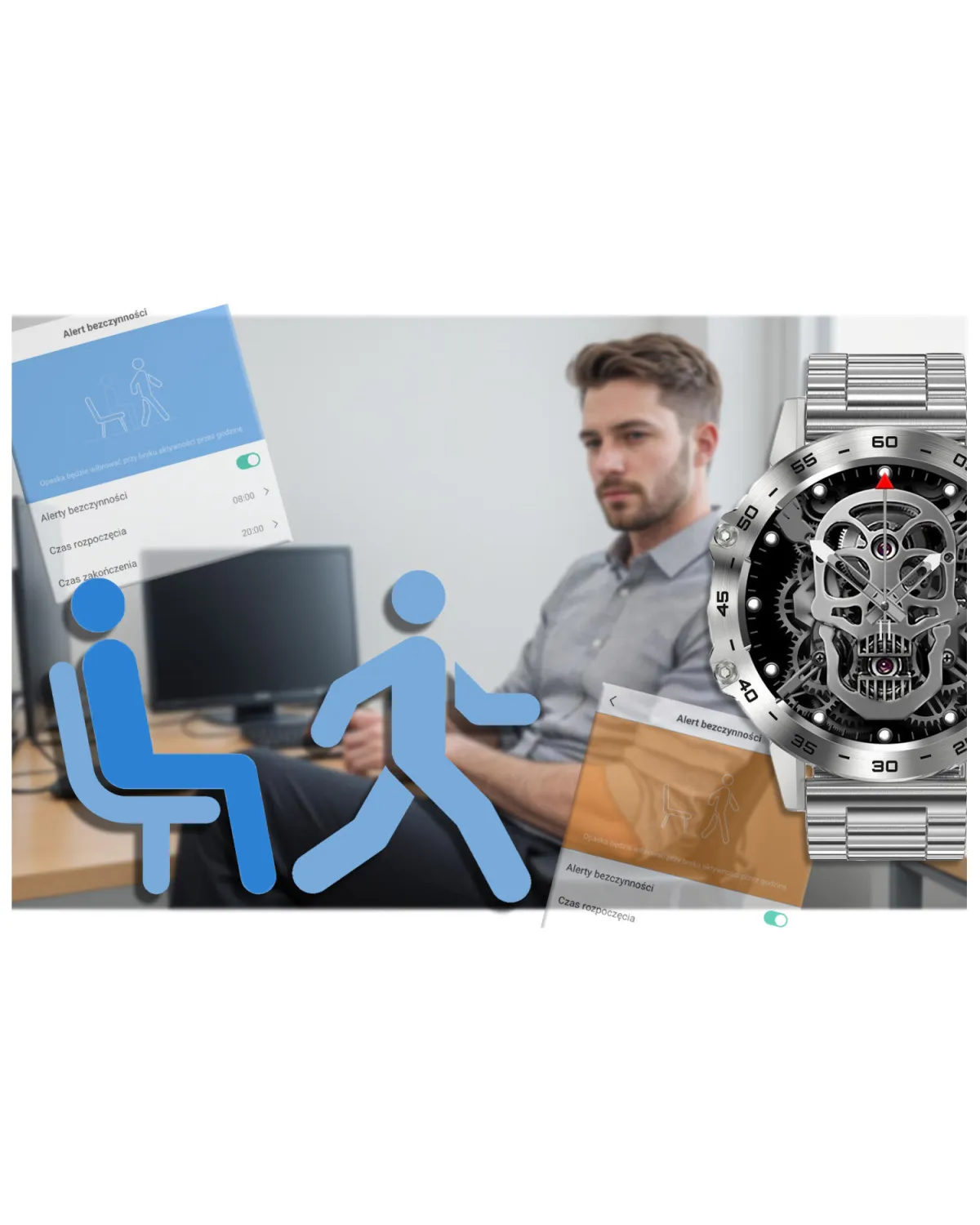SMARTWATCH MĘSKI GRAVITY GT9-3 - WYKONYWANIE POŁĄCZEŃ, CIŚNIENIOMIERZ (sg021c)
