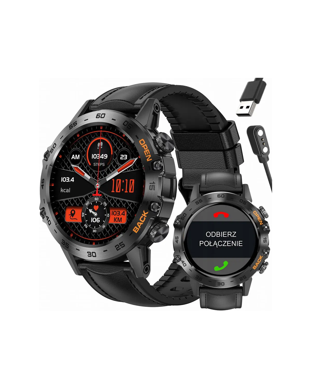 SMARTWATCH MĘSKI GRAVITY GT9-5 - WYKONYWANIE POŁĄCZEŃ, CIŚNIENIOMIERZ (sg021e)