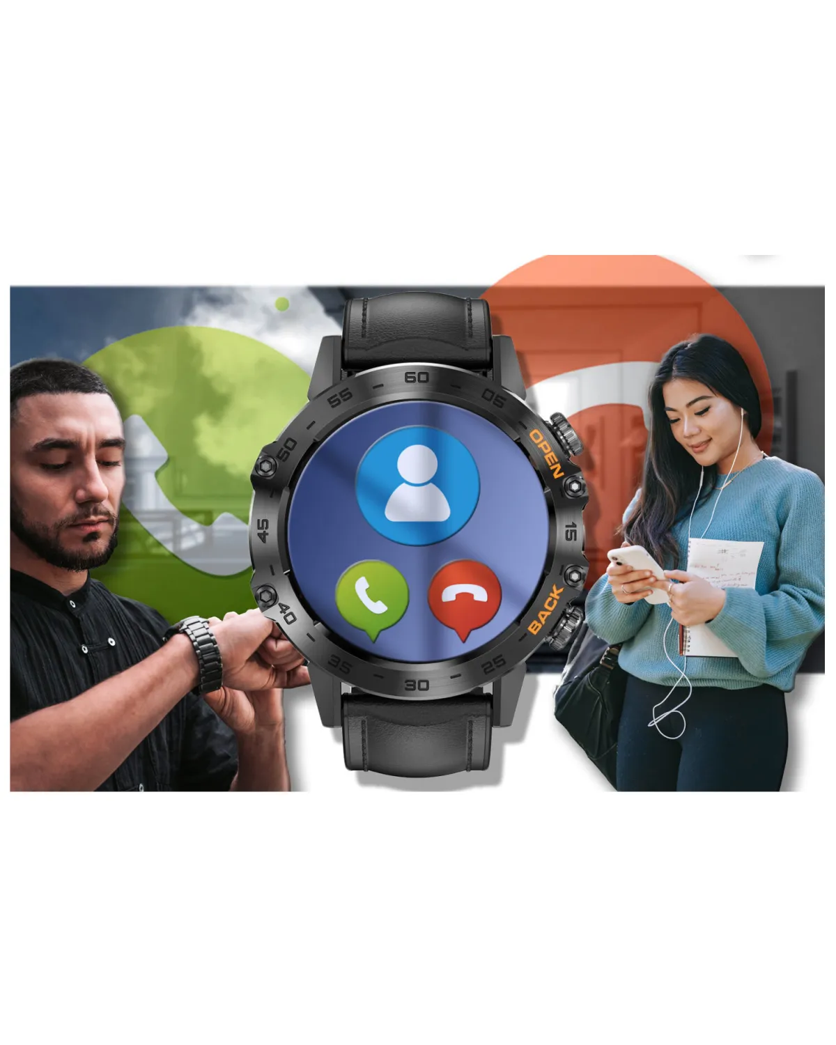 SMARTWATCH MĘSKI GRAVITY GT9-5 - WYKONYWANIE POŁĄCZEŃ, CIŚNIENIOMIERZ (sg021e)