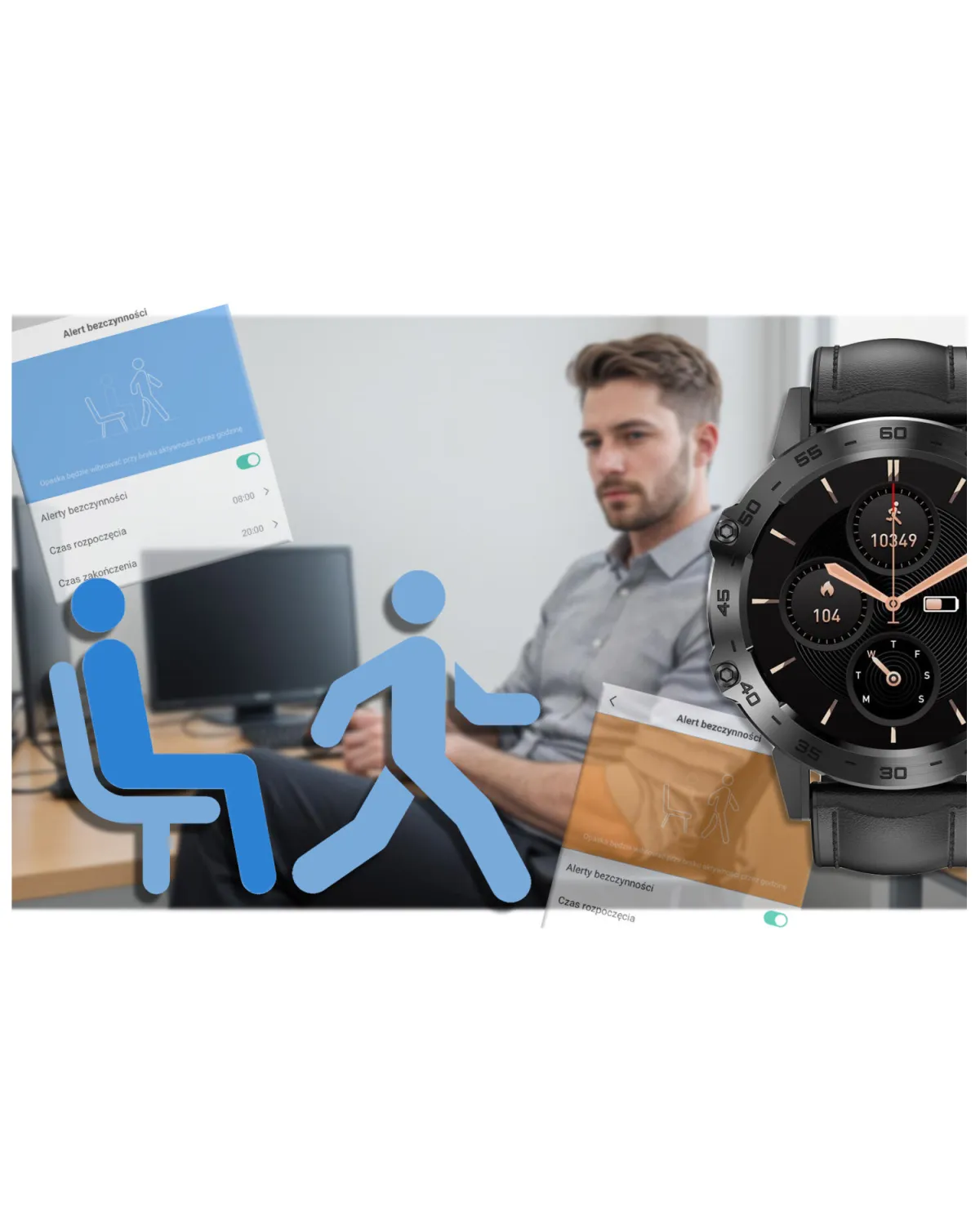 SMARTWATCH MĘSKI GRAVITY GT9-5 - WYKONYWANIE POŁĄCZEŃ, CIŚNIENIOMIERZ (sg021e)