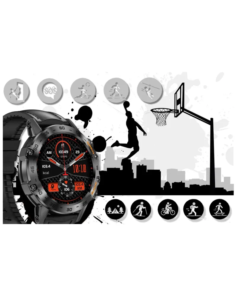 SMARTWATCH MĘSKI GRAVITY GT9-5 - WYKONYWANIE POŁĄCZEŃ, CIŚNIENIOMIERZ (sg021e)