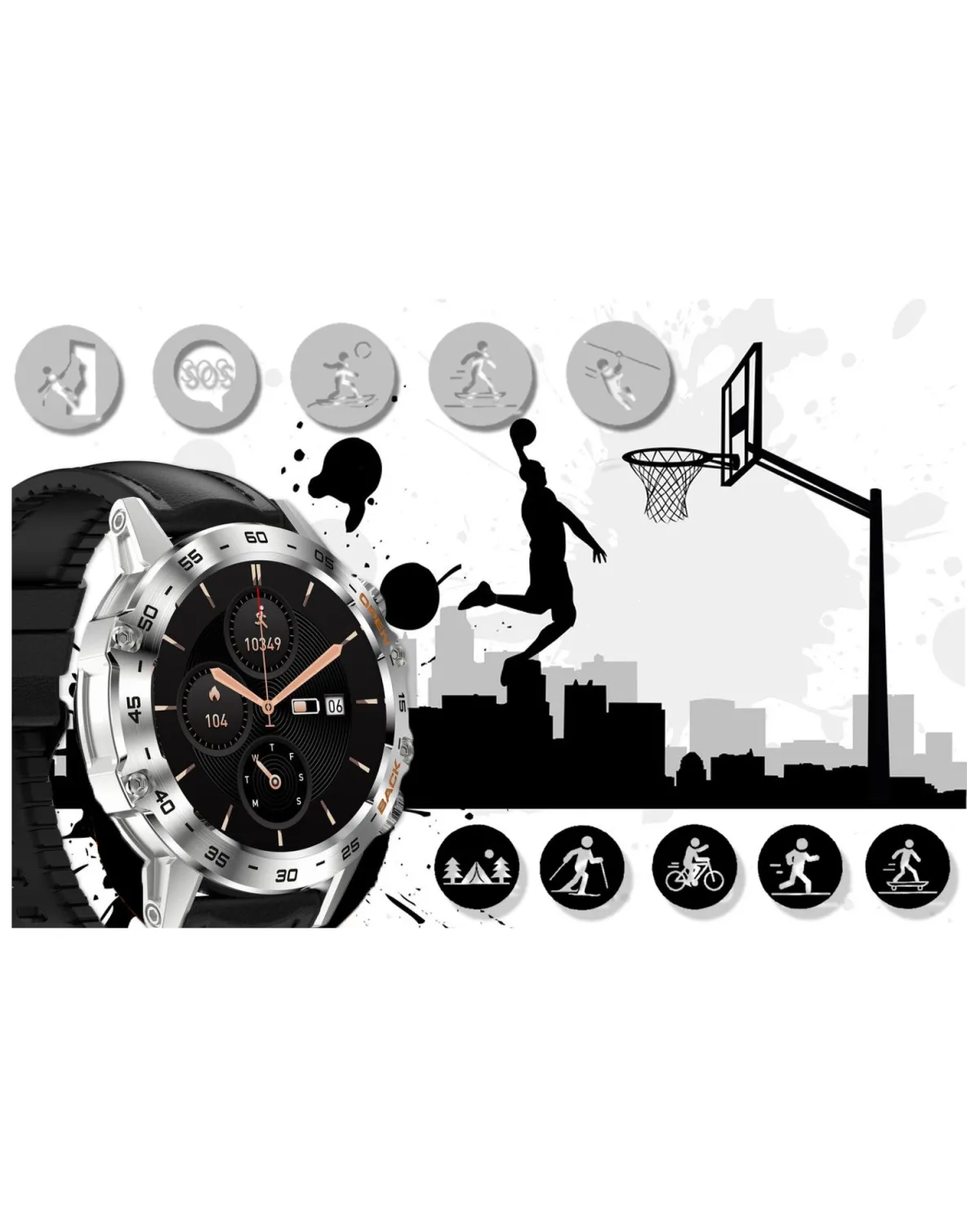 SMARTWATCH MĘSKI GRAVITY GT9-6 - WYKONYWANIE POŁĄCZEŃ, CIŚNIENIOMIERZ (sg021f) SMARTWATCH MĘSKI GRAVITY GT9-6 - WYKONYWANIE POŁĄCZEŃ, CIŚNIENIOMIERZ (sg021f)