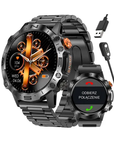 SMARTWATCH MĘSKI GRAVITY GT20-1 - AMOLED, DODATKOWY PASEK (sg024a)