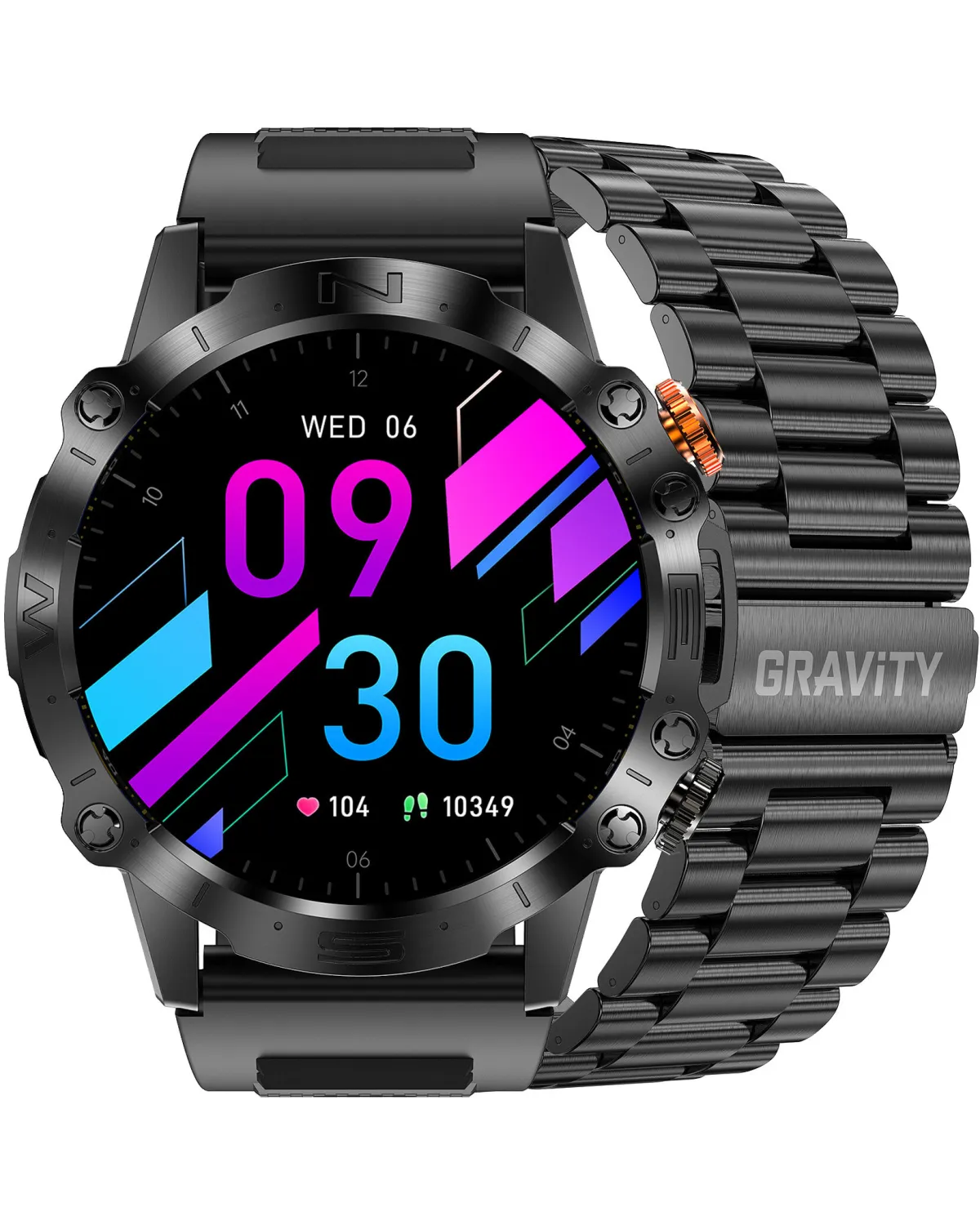 SMARTWATCH MĘSKI GRAVITY GT20-1 - AMOLED, DODATKOWY PASEK (sg024a)