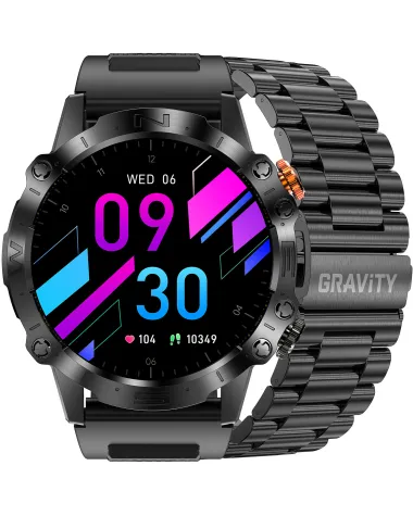 SMARTWATCH MĘSKI GRAVITY GT20-1 - AMOLED, DODATKOWY PASEK (sg024a)