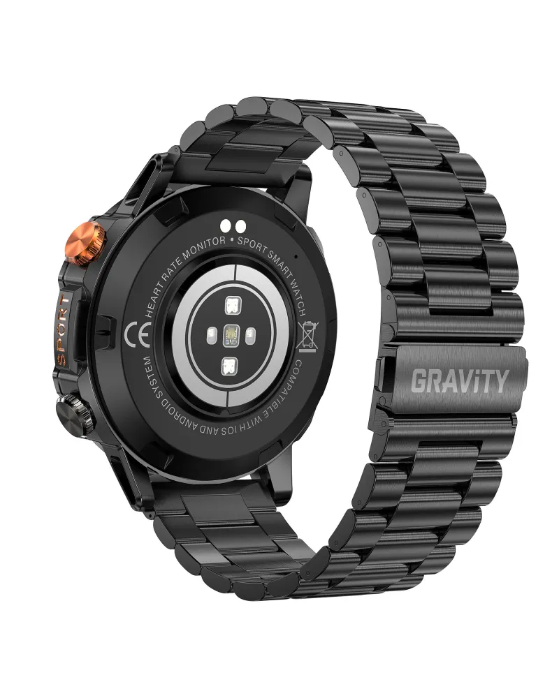 SMARTWATCH MĘSKI GRAVITY GT20-1 - AMOLED, DODATKOWY PASEK (sg024a)