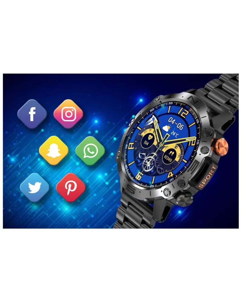 SMARTWATCH MĘSKI GRAVITY GT20-1 - AMOLED, DODATKOWY PASEK (sg024a)