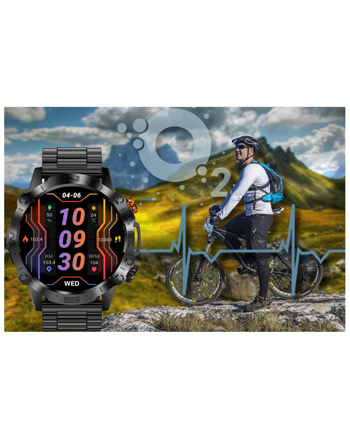 SMARTWATCH MĘSKI GRAVITY GT20-1 - AMOLED, DODATKOWY PASEK (sg024a)