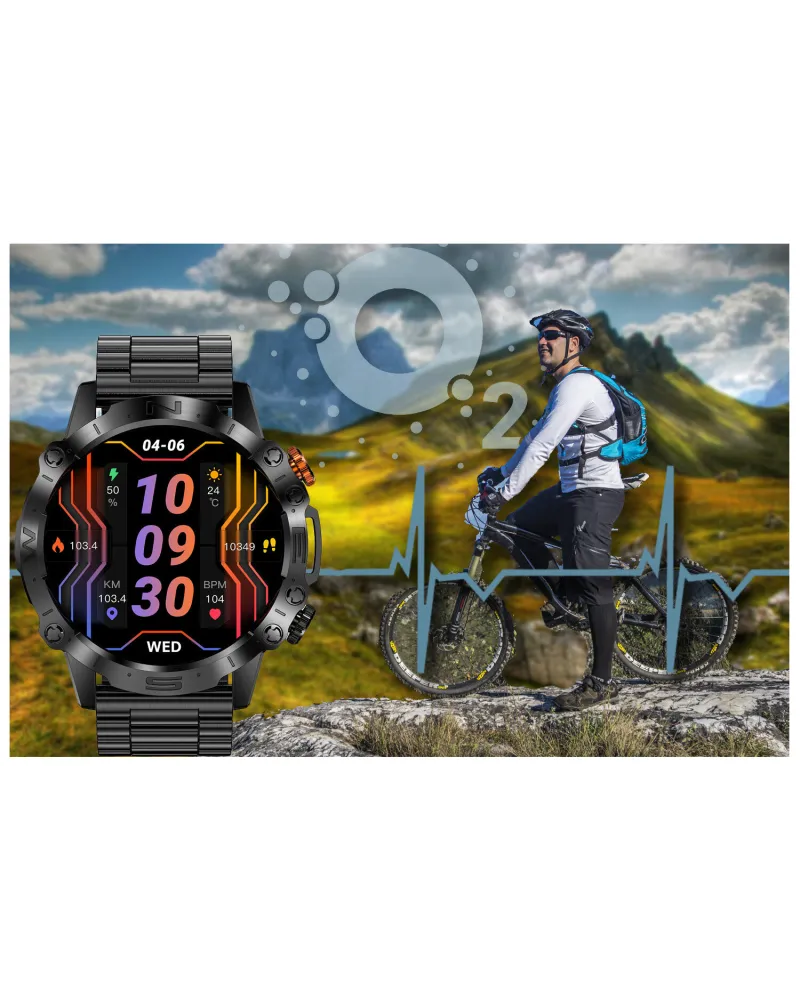 SMARTWATCH MĘSKI GRAVITY GT20-1 - AMOLED, DODATKOWY PASEK (sg024a)
