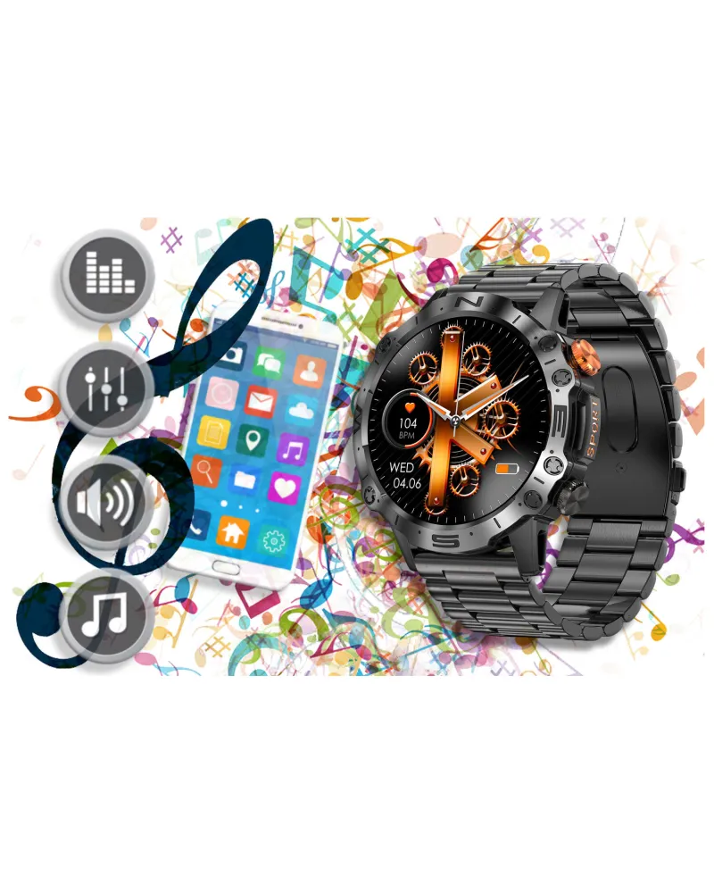 SMARTWATCH MĘSKI GRAVITY GT20-1 - AMOLED, DODATKOWY PASEK (sg024a)