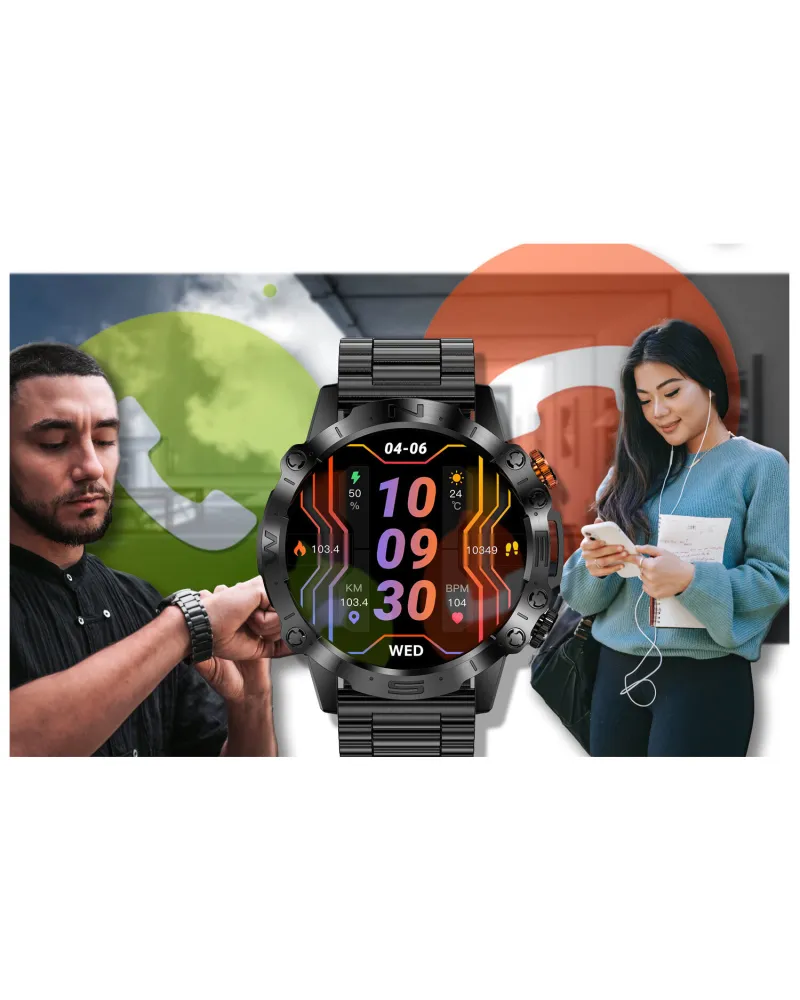 SMARTWATCH MĘSKI GRAVITY GT20-1 - AMOLED, DODATKOWY PASEK (sg024a)