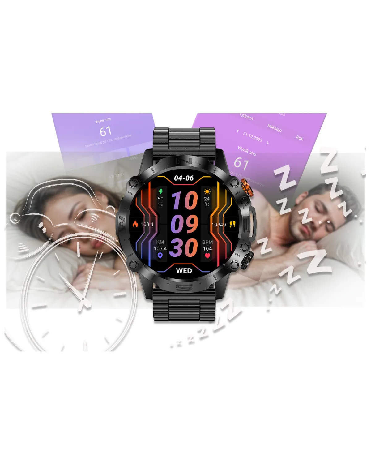SMARTWATCH MĘSKI GRAVITY GT20-1 - AMOLED, DODATKOWY PASEK (sg024a)