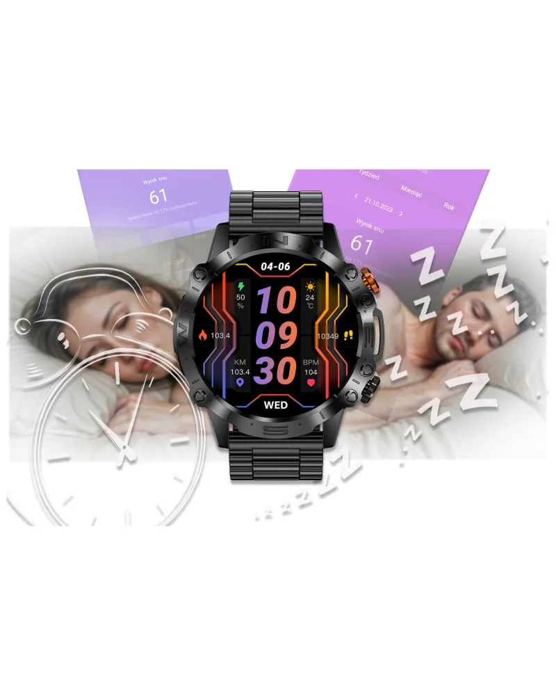 SMARTWATCH MĘSKI GRAVITY GT20-1 - AMOLED, DODATKOWY PASEK (sg024a)
