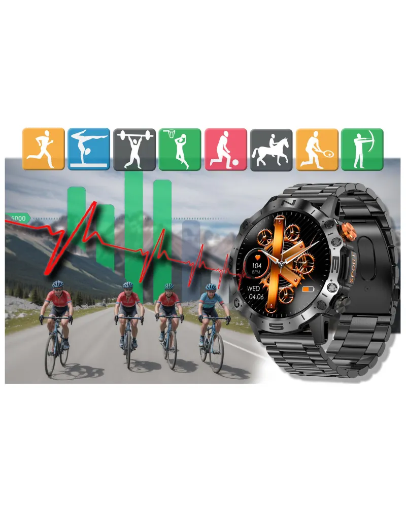 SMARTWATCH MĘSKI GRAVITY GT20-1 - AMOLED, DODATKOWY PASEK (sg024a)