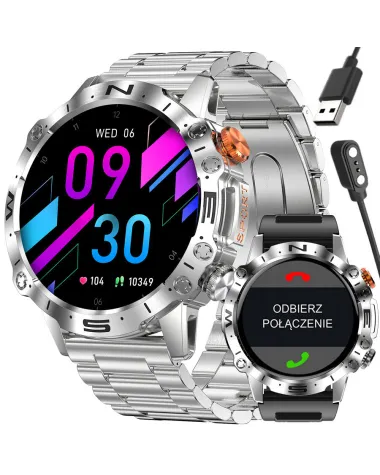 SMARTWATCH MĘSKI GRAVITY GT20-2 - AMOLED, DODATKOWY PASEK (sg024b)