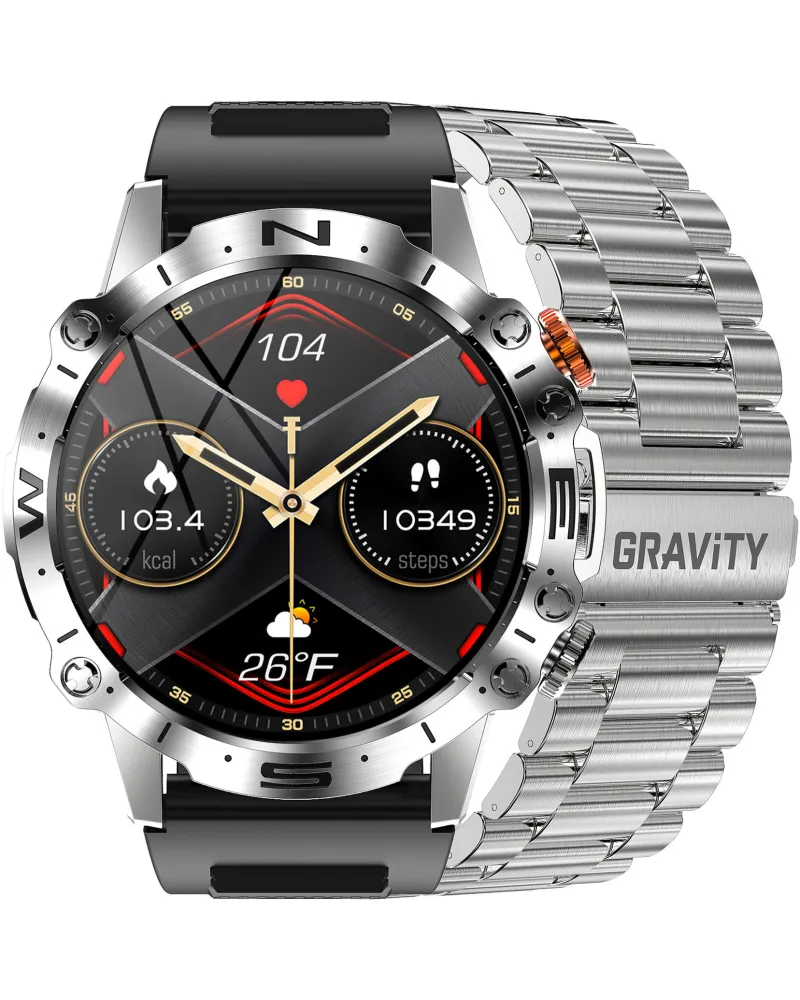 SMARTWATCH MĘSKI GRAVITY GT20-2 - AMOLED, DODATKOWY PASEK (sg024b) SMARTWATCH MĘSKI GRAVITY GT20-2 - AMOLED, DODATKOWY PASEK (sg024b)