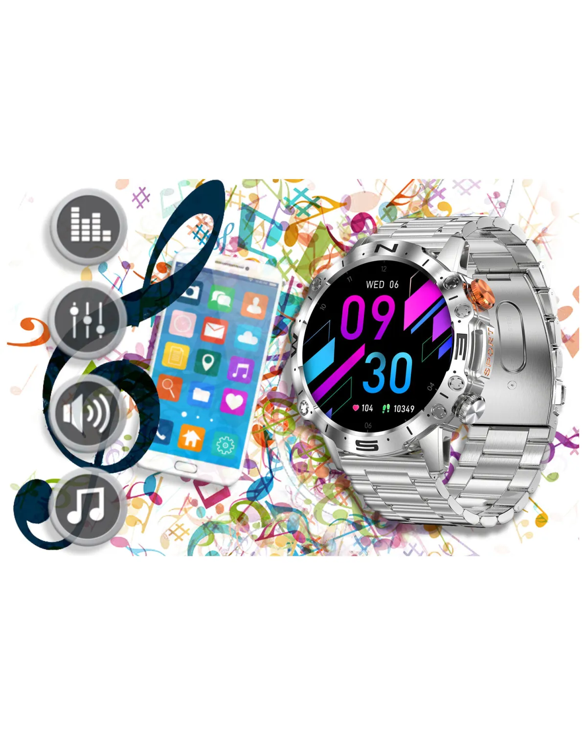 SMARTWATCH MĘSKI GRAVITY GT20-2 - AMOLED, DODATKOWY PASEK (sg024b) SMARTWATCH MĘSKI GRAVITY GT20-2 - AMOLED, DODATKOWY PASEK (sg024b)