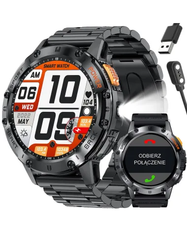 SMARTWATCH MĘSKI GRAVITY GT22-1 - AMOLED, DODATKOWY PASEK (sg030a)